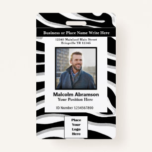 Custom Employee Photo Logo Bar Code Name Badge