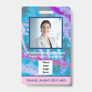 Custom Employee Photo Logo Bar Code Name Badge