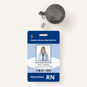 Custom Employee Photo Logo Bar Code Name Badge