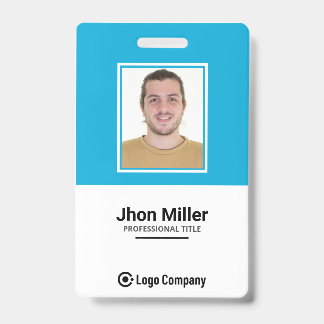Custom Employee Photo, Logo, Bar Code, Name Badge