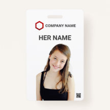 Custom Employee Photo Logo Bar Code Name Badge