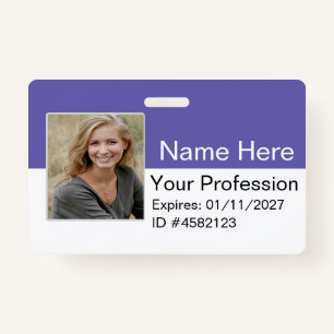 Custom Employee Photo Logo Bar Code Name Badge ID