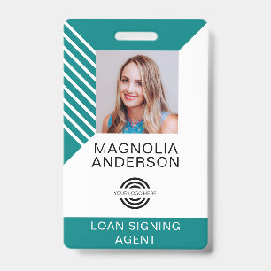Custom Employee Photo Logo Barcode Name Badge