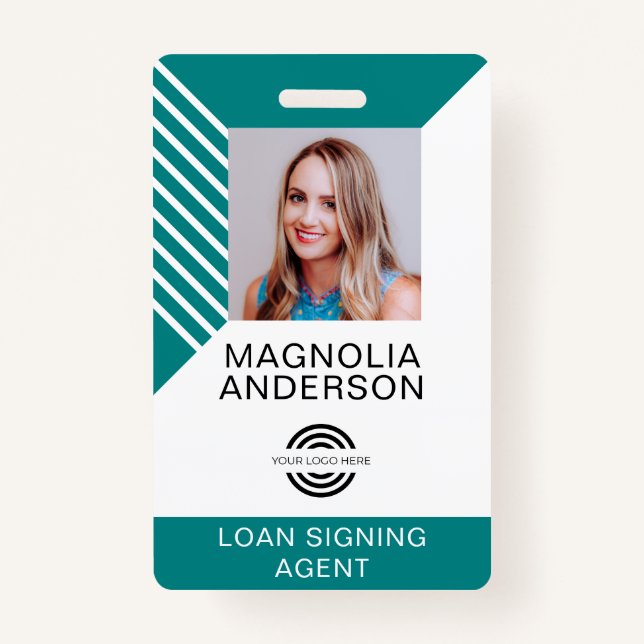 Custom Employee Photo Logo Barcode Name Badge (Front)