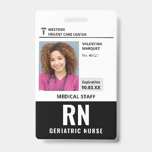 Custom Employee Photo Logo Barcode Name Badge
