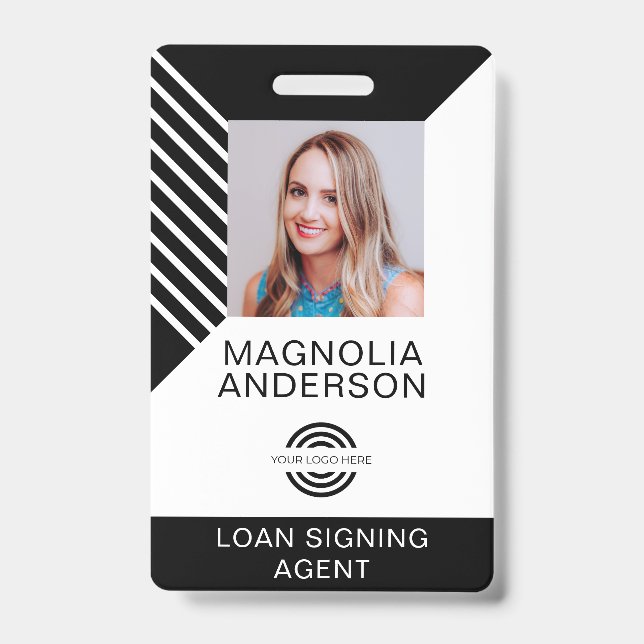 Custom Employee Photo Logo Barcode Name Badge (Front)