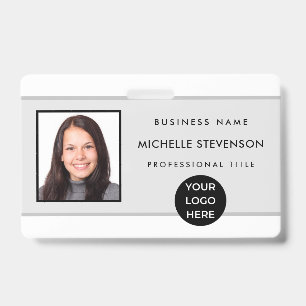 Custom Employee Photo Logo Barcode Name Badge