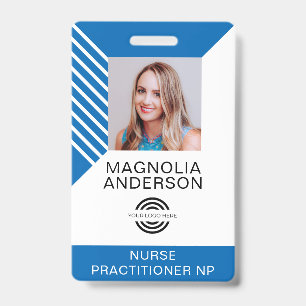Custom Employee Photo Logo Barcode Name Badge