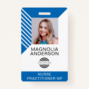 Custom Employee Photo Logo Barcode Name Badge
