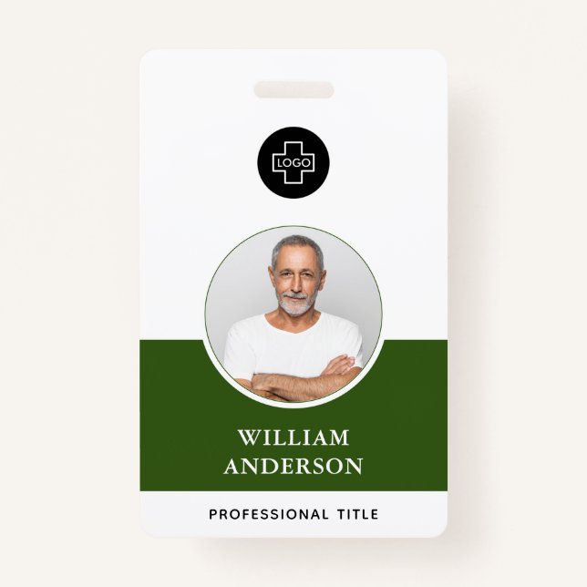 Custom Employee Photo Logo Name Badge (Front)