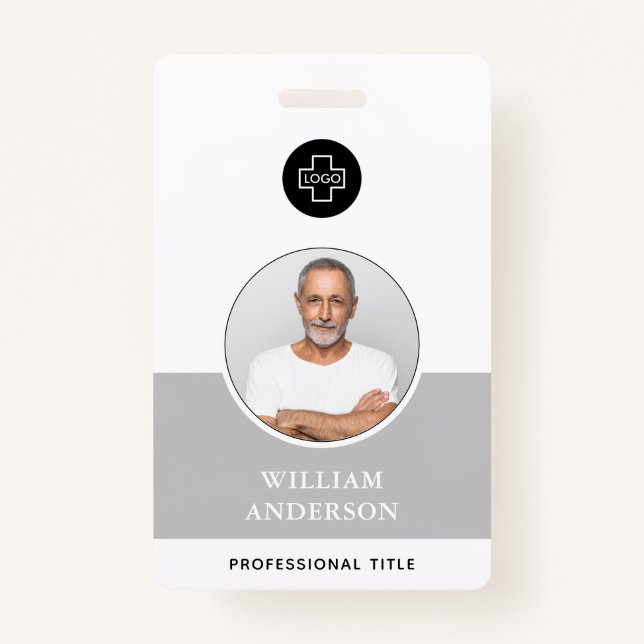 Custom Employee Photo Logo Name Badge (Front)