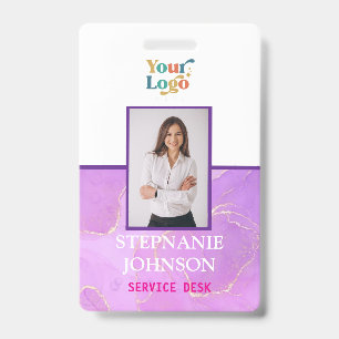 Custom Employee Photo Logo Name Badge