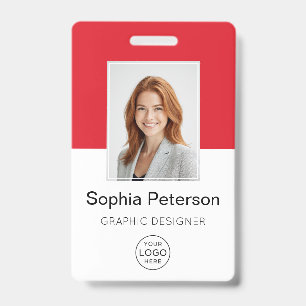 Custom Employee Photo, Logo, Name Badge