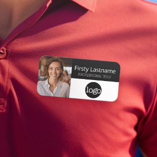 Custom Employee Photo, Logo, Name - Can edit black Tag