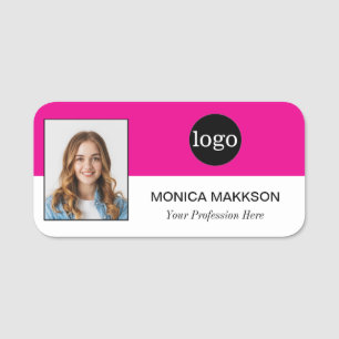 Custom Employee Photo, Logo, Name -Can edit colour Tag