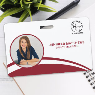 Custom Employee Photo Logo Name Corperate Badge
