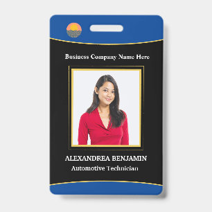 Custom Employee Photo Logo Name ID Card  Badge