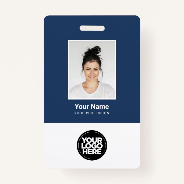 Custom Employee Photo,Logo, Name, Qr Code Badge (Front)