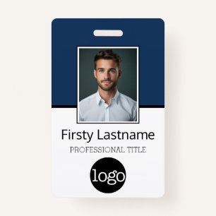 Custom Employee Photo Logo Name - Same Both Sides Badge