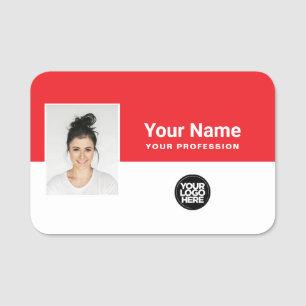 Custom Employee Photo, Logo, Profession Name Tag