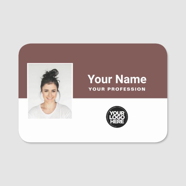Custom Employee Photo, Logo, Profession Name Tag (Front)