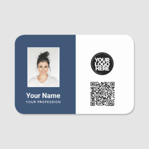 Custom Employee Photo, Logo, Profession, Qr Code Name Tag
