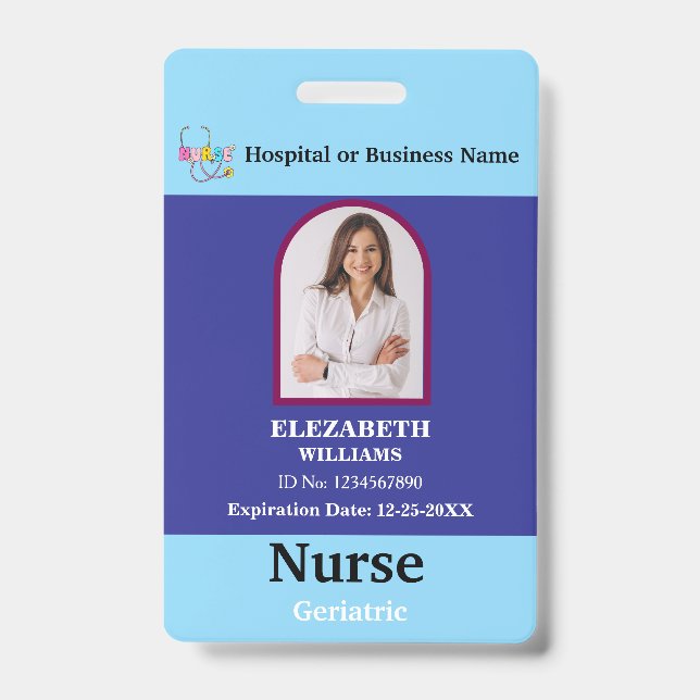 Custom Employee Photo Logo Qr Code Name Badge (Front)