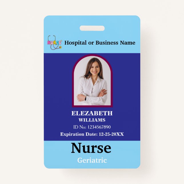 Custom Employee Photo Logo Qr Code Name Badge (Front)