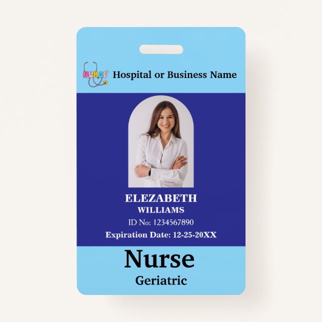 Custom Employee Photo Logo Qr Code Name Badge (Front)
