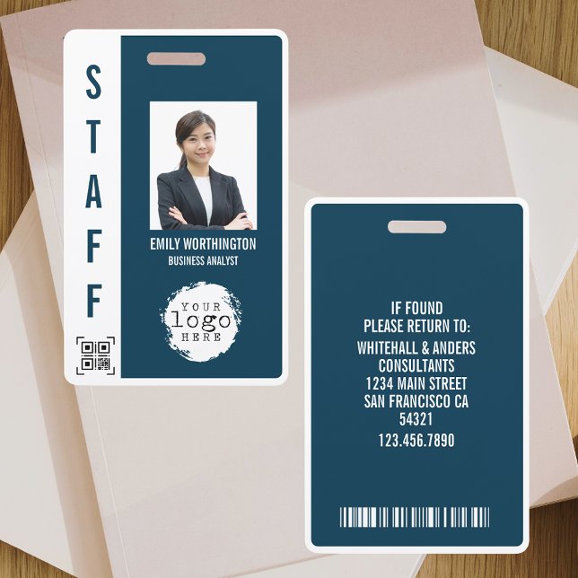 Custom Employee Photo Name Badge QR code Barcode (Creator Uploaded)