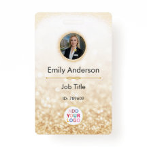 Custom Employee Photo Name Badge with Logo
