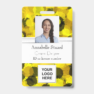 Custom Employee Photo Name Bar Code Company Logo Badge