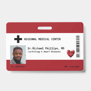 Custom Employee Photo, Name, Bar Code, Logo Badge