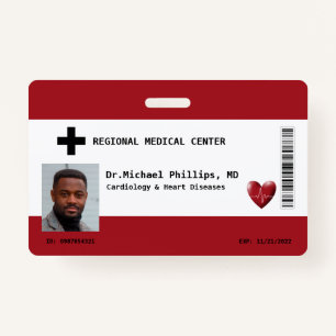 Custom Employee Photo, Name, Bar Code, Logo Badge