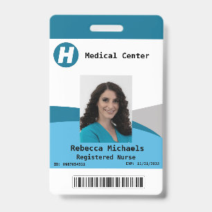 Custom Employee Photo, Name, Bar Code, Logo  Badge