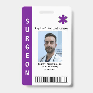 Custom Employee Photo, Name, Bar Code, Logo Badge