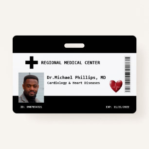 Custom Employee Photo, Name, Bar Code, Logo Badge