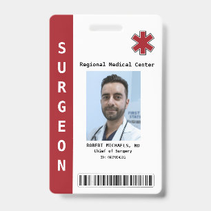 Custom Employee Photo, Name, Bar Code, Logo Badge