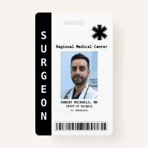 Custom Employee Photo, Name, Bar Code, Logo Badge