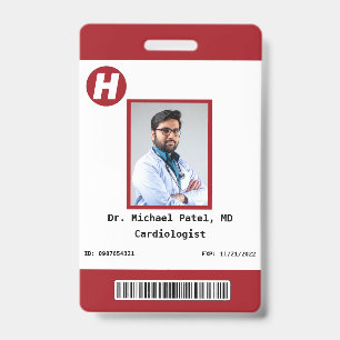 Custom Employee Photo, Name, Bar Code, Logo  Badge