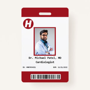 Custom Employee Photo, Name, Bar Code, Logo  Badge