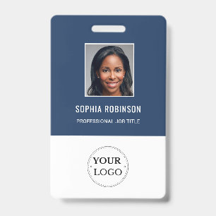 Custom Employee Photo, Name, Logo, Bar Code Badge