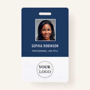Custom Employee Photo, Name, Logo, Bar Code Badge