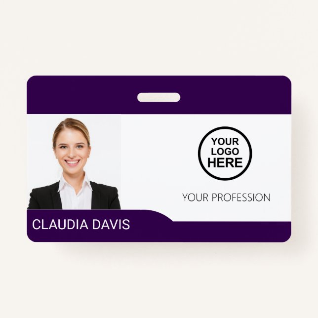 Custom Employee Photo,Name , Logo, Bar Code, Badge (Front)