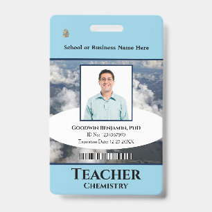Custom Employee Photo Name Logo Teacher Custom Badge