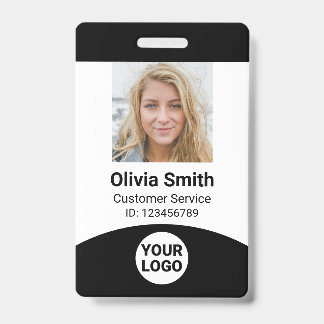 Custom Employee Photo Name Role ID Logo Barcode Badge
