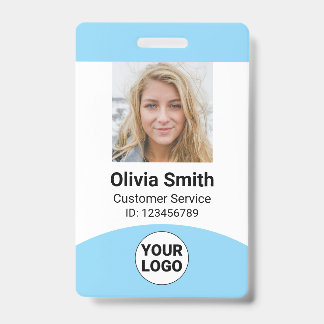 Custom Employee Photo Name Role ID Logo Barcode Badge