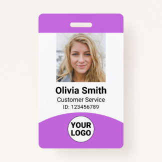 Custom Employee Photo Name Role ID Logo Barcode Badge