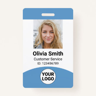 Custom Employee Photo Name Role ID Logo Barcode Badge