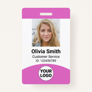 Custom Employee Photo Name Role ID Logo Barcode Badge